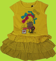 Catimini Urban Global Mix Soufre Dress wTiered Skirt 