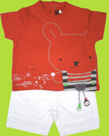 Catimini Urban Red and White Short Set 