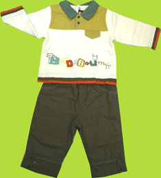 Catimini Spirit Couleur Green/Ecru Pant Set for Boys 
