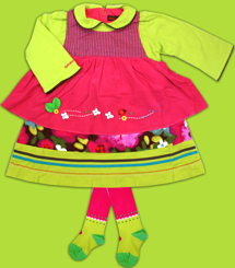 Catimini Spirit Couleur Anis Dress "Robe a manches"