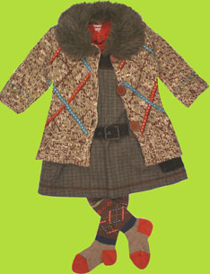 Catimini Sur La Route De Menphis Knit Jacket with Jumper Dress and Tights