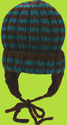 Brown and Teal Baby Hat w/Ear Flaps 