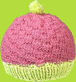 Sonya Pink and Green Hat w/Pom Pon Bamboo/Wool 