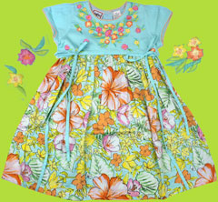 Cotton Kids Island Cruise Embroidered Dress