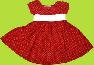 Cotton Kids Danish Red Polka Dot Dress