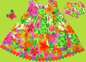 Cotton Kids Aloha Empire Dress with matching Diaper Cover