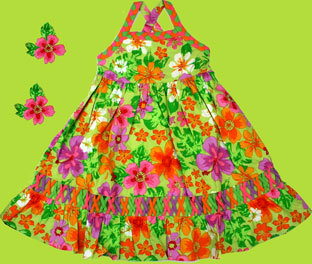 Cotton Kids Aloha Lattice Dress