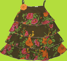 Cotton Kids Chocolate Treat Frill Dress