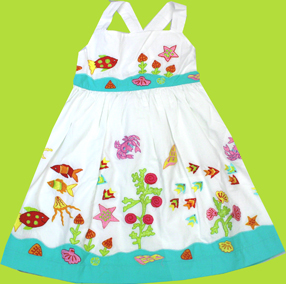 Cotton Kids White Wonders Under the Sea Dress 