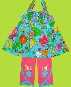 Cotton Kids Aloha, Aloha Swing Top and Capri Set