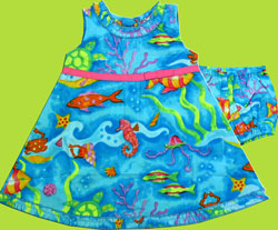 Cotton Kids Sea Adventures Empire Dress w/Diaper Cover