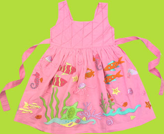 Cotton Kids Pink Sea Adventures Ocean View Dress