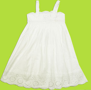 Cotton Kids White Wonders Scalloped Edge Dress