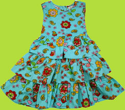 Cotton Kids Boheme Print Three Tier Dress