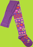 Country Kids Purple Crazy Posy Tights