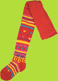 Country Kids Red Geometric Stripe Tights