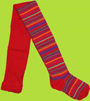 Country Kids Red Fine Point Stripe Tights