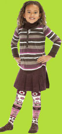 Country Kids Chocolate Floral Tapestry Tights