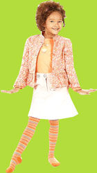 Country Kids Tangerine Lurex Stripe Tights