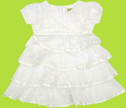 Dana and Annika White Layered Dress w/Embroideries