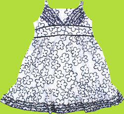 Dana and Annika Navy/White Ruffled Floral Dress
