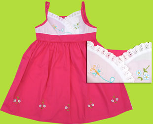 Dana and Annika Fuchsia Strappy Lace Butterfly Dress