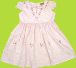 Dana and Annika Light Pink Dress w/Flower Embroideries