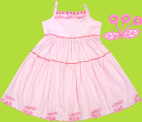 Dana and Annika Pink Cut-out Flower Dress