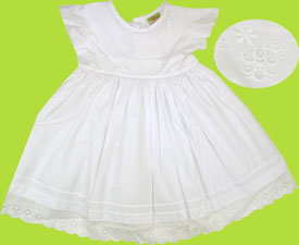 Dana and Annika White Dress w/Eyelet Details