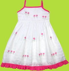 White embroidered kids dress