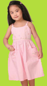 Pink Crochet Rose Kids Sundress