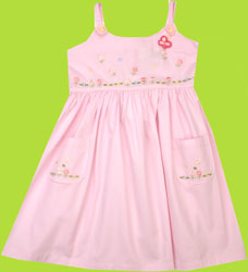 Pink Crochet Rose Sundress w/Embroideries