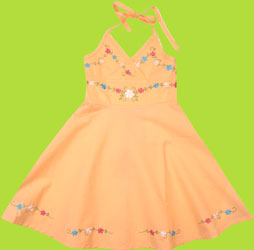 Dana & Annika Papaya Halter Top Sundress