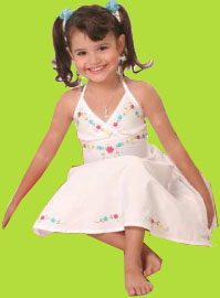 Dana & Annika White Tropical Feast Haltertop Sundress