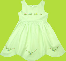 Dena and Annika Mint Scalloped Edge Sun Dress