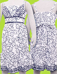 Dana and Annika Navy/White Ruffled Floral Dress