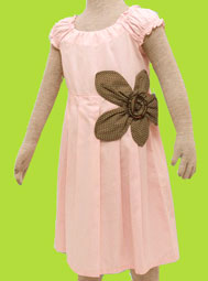 Dana and Annika Pink Dotted Sunflower Dress