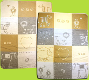 Natural Animal Patchwork Reversible Blanket 