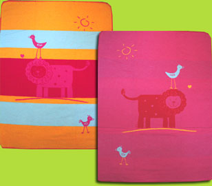 Hot Pink Lion and Friends Reversible Blanket