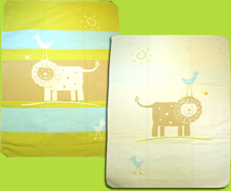 Natural Lion and Friends Reversible Blanket