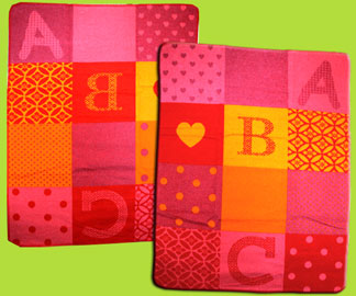 Red and Pink ABC Juwel Reversible Blanket