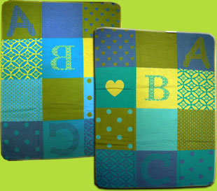 Blue and Green ABC Juwel Reversible Blanket 