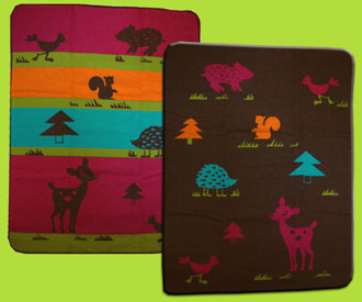 Forest Friends Chocolate Juwel Reversible Blanket