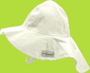 White Children's Sun Hat w/Velcro Closure