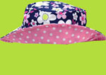Flap Happy Daisies/Pink Dot Contrast Print Crusher Hat