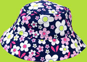 Flap Happy Daisies/Pink Dot Contrast Print Crusher Hat