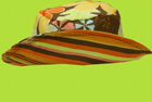 Flap Happy Fiji Floral Crusher Hat with Contrasting Tahitian Stripe Brim