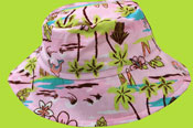 Flap Happy Retro Tropical Crusher Hat with Vintage Cheetah under Brim