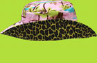 Flap Happy Retro Tropical Crusher Hat with Contrasting Vintage Cheetah Print Brim