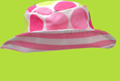 Flap Happy Sherbet Dot Floppy Hat w/Contrasting Stripes